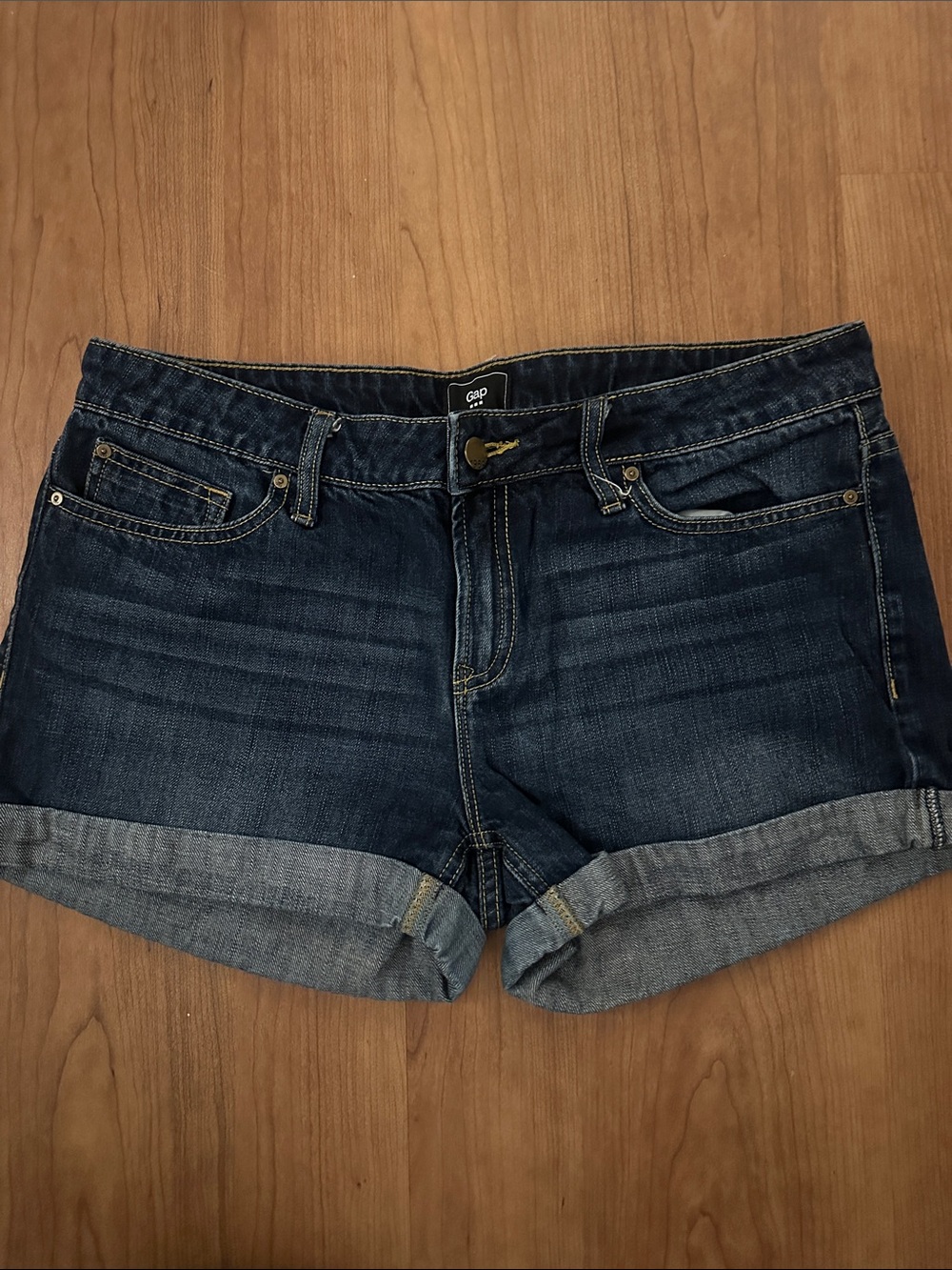 GAP Dark Blue Rolled Hem Denim Shorts